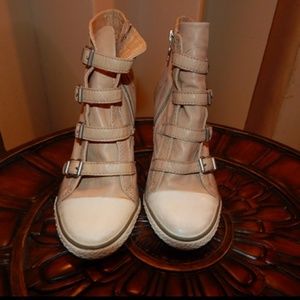 Ash Thelma Buckle Wedge Leather Sneakers / Trainer